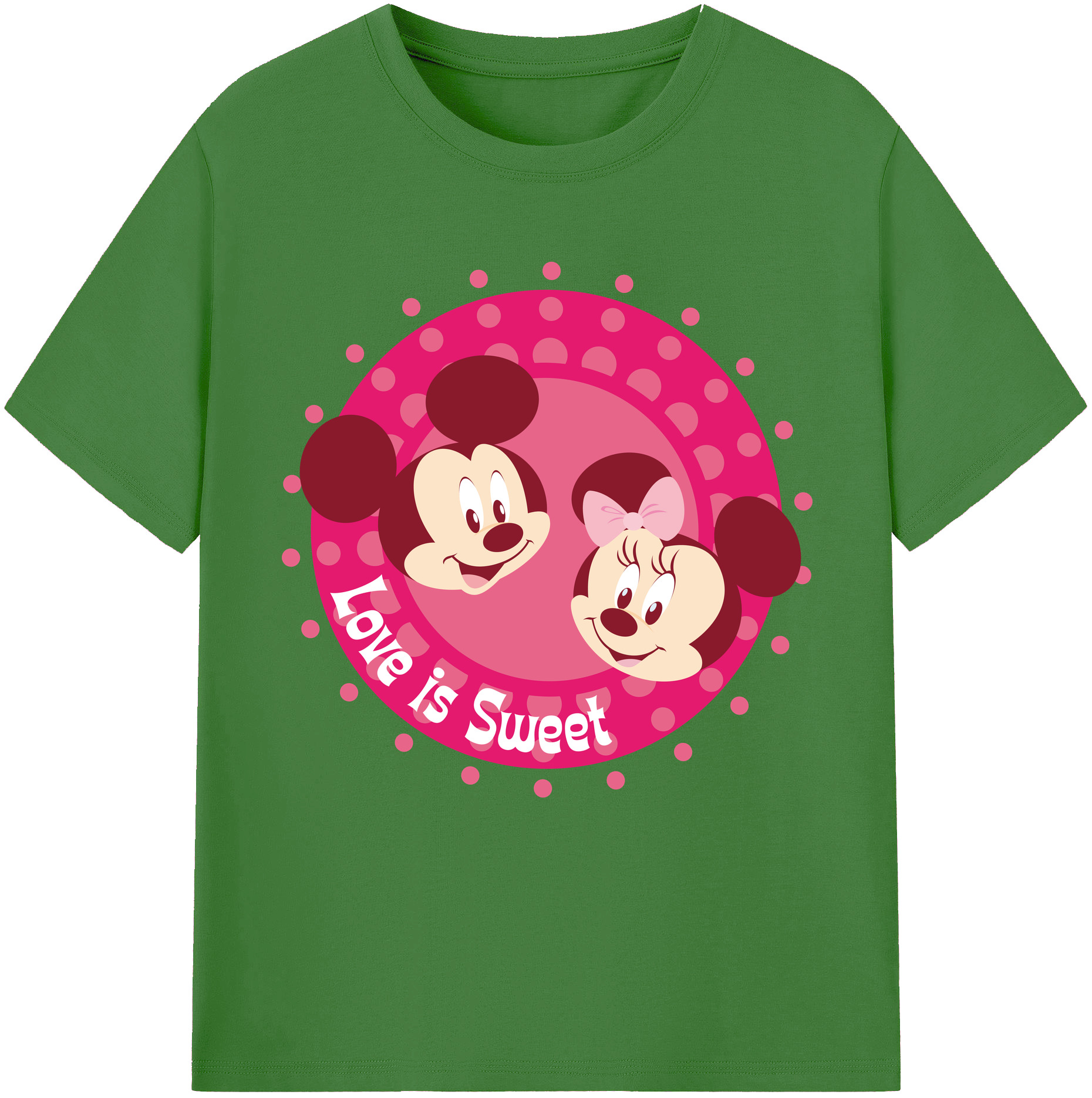 （画像用） ミッキーマウス Mickey Mouse レディースカジュアルプリントTシャツ（綿100％）